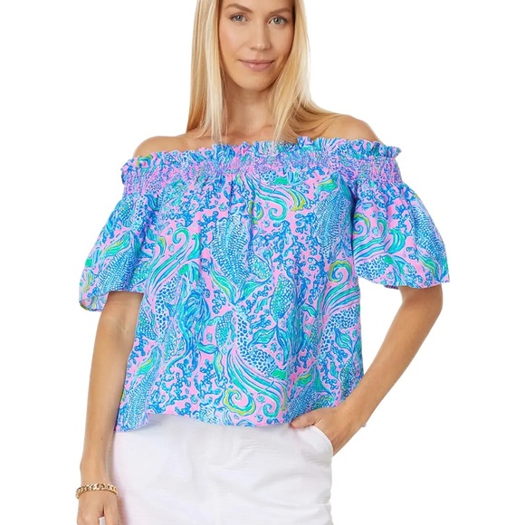Lilly Pulitzer off the shoulder top - Picture 4 of 8